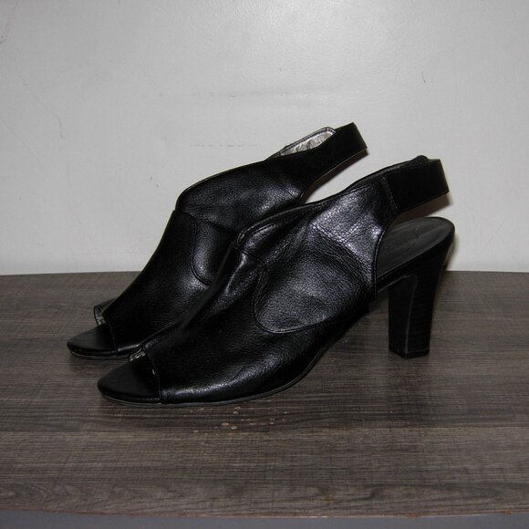 Life Stride Peep Toe Ciara Black Sling Back Heel Bootie 9.5 - Picture 1 of 6